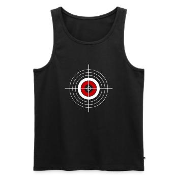 Target Target - Red - Shooting and Sport Shooter - Men's Premium Organic Tank Top - black - Front - AI Model Male 178 light (178cm)