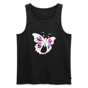 Mehrfarbiger Schmetterling - Männer Premium Bio Tank Top - Schwarz - Vorne - AI Model Male 178 light (178cm)