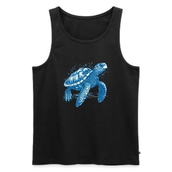 Turtle swimming freely in the sea - Men's Premium Organic Tank Top - black - Front - AI Model Male 178 light (178cm)