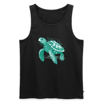 Turtles are great and beautiful sea creatures - Men's Premium Organic Tank Top - black - Front - AI Model Male 178 light (178cm)