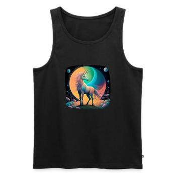 Fantasy unicorn mystical - Men's Premium Organic Tank Top - black - Front - AI Model Male 178 light (178cm)