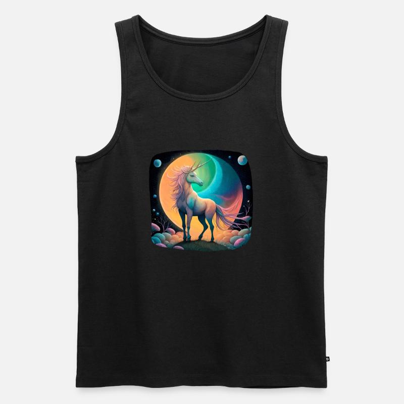 Fantasie Einhorn mystisch - Männer Premium Bio Tank Top - Schwarz