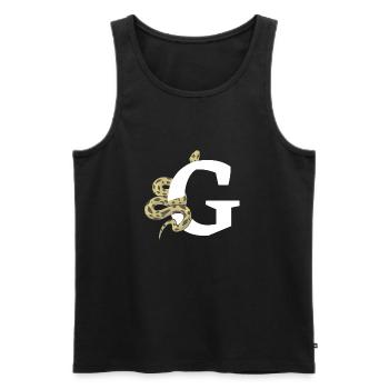 Buchstabe g Schlange - Männer Premium Bio Tank Top - Schwarz - Vorne - AI Model Male 178 light (178cm)