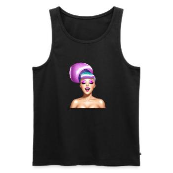 Frau mit pinken Haaren - Männer Premium Bio Tank Top - Schwarz - Vorne - AI Model Male 178 light (178cm)