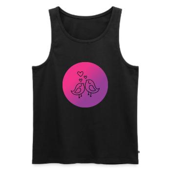 Love birds - Men's Premium Organic Tank Top - black - Front - Michal (187cm)
