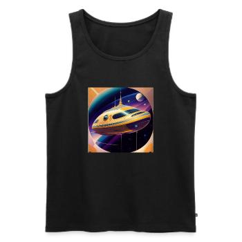 Design Only 2 0 5 0 S Retro Future Art Deco - Men's Premium Organic Tank Top - black - Front - AI Model Male 178 light (178cm)