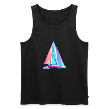 Sailing Sailing Sailboat Sailing Ship Sailors - Men's Premium Organic Tank Top - black - Front - Michal (187cm)