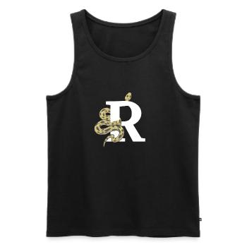 Letter r snake - Men's Premium Organic Tank Top - black - Front - Michal (187cm)