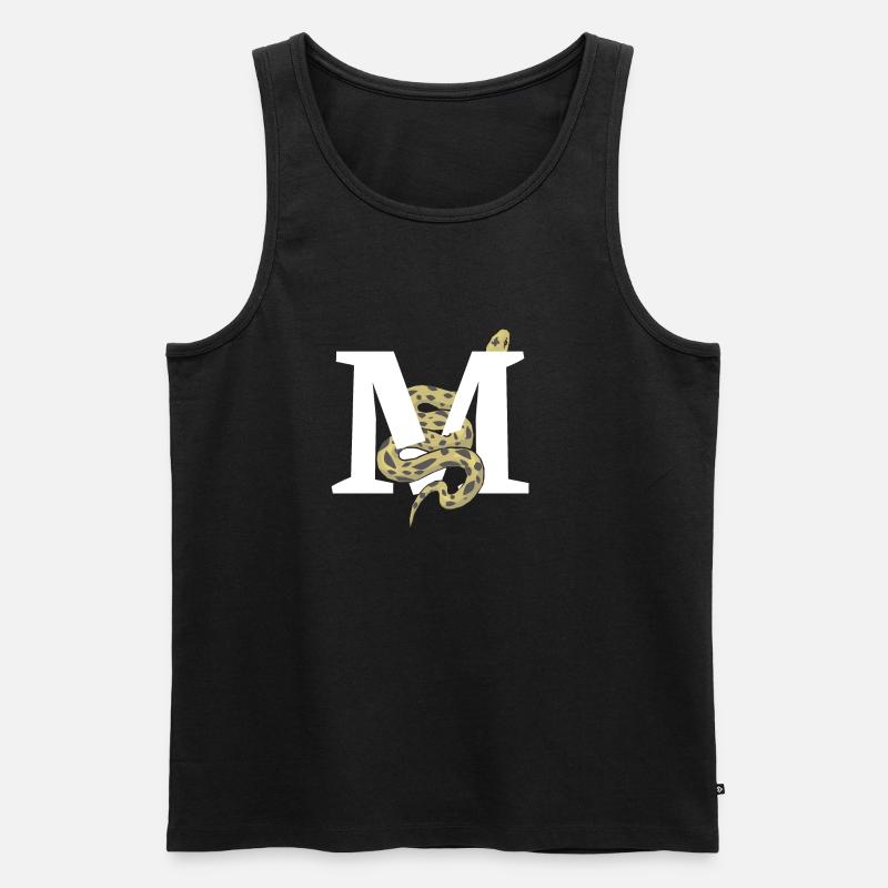 Buchstabe m Schlange - Männer Premium Bio Tank Top - Schwarz
