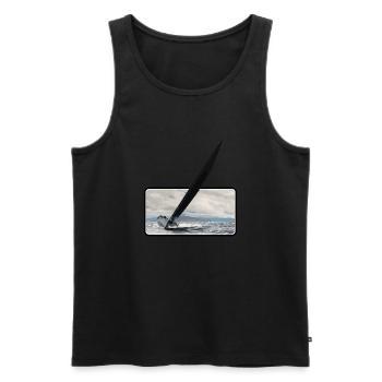 Yacht auf einer Welle - Männer Premium Bio Tank Top - Schwarz - Vorne - AI Model Male 178 light (178cm)