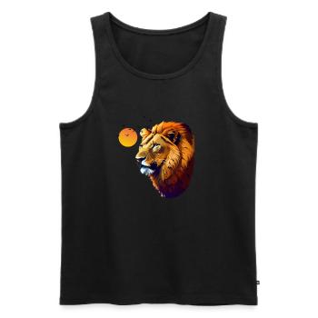 Lion - Débardeur bio Premium Homme - noir - Devant - Michal (187cm)