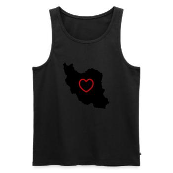 Iran Love - Men's Premium Organic Tank Top - black - Front - AI Model Male 178 light (178cm)