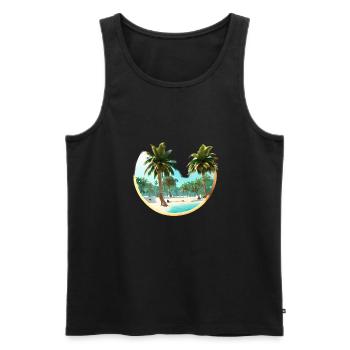 Summer Sun Palm Gift Palm Holiday Tree - Men's Premium Organic Tank Top - black - Front - Michal (187cm)