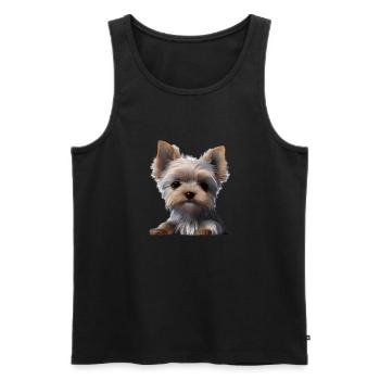 propriétaire de chien Yorkshire Terrier chiot chien - Débardeur bio Premium Homme - noir - Devant - Michal (187cm)