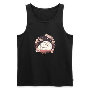 Schlafendes Kätzchen - Männer Premium Bio Tank Top - Schwarz - Vorne - AI Model Male 178 light (178cm)