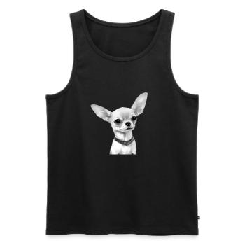 Chihuahua Dog Propriétaire Chihuapuppy Dog - Débardeur bio Premium Homme - noir - Devant - AI Model Male 178 light (178cm)