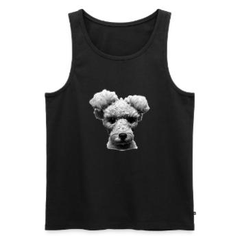 Caniche chiot chien amour chien propriétaire caniche chiot - Débardeur bio Premium Homme - noir - Devant - AI Model Male 178 light (178cm)