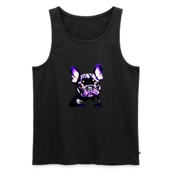 Chiens Propriétaire de chien Chien bouledogue français - Débardeur bio Premium Homme - noir - Devant - Michal (187cm)