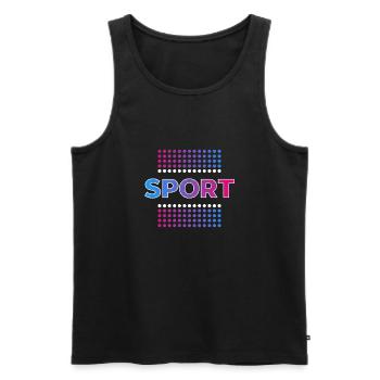 Sport 2023 1 - Men's Premium Organic Tank Top - black - Front - AI Model Male 178 light (178cm)