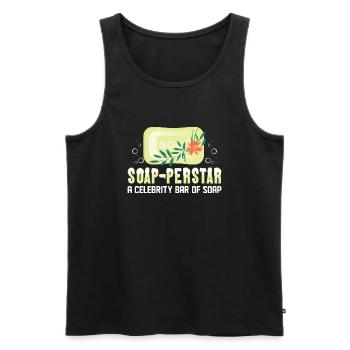 Soap-perstar – A Celebrity Bar Of Soap Soapmaking - Männer Premium Bio Tank Top - Schwarz - Vorne - AI Model Male 178 light (178cm)
