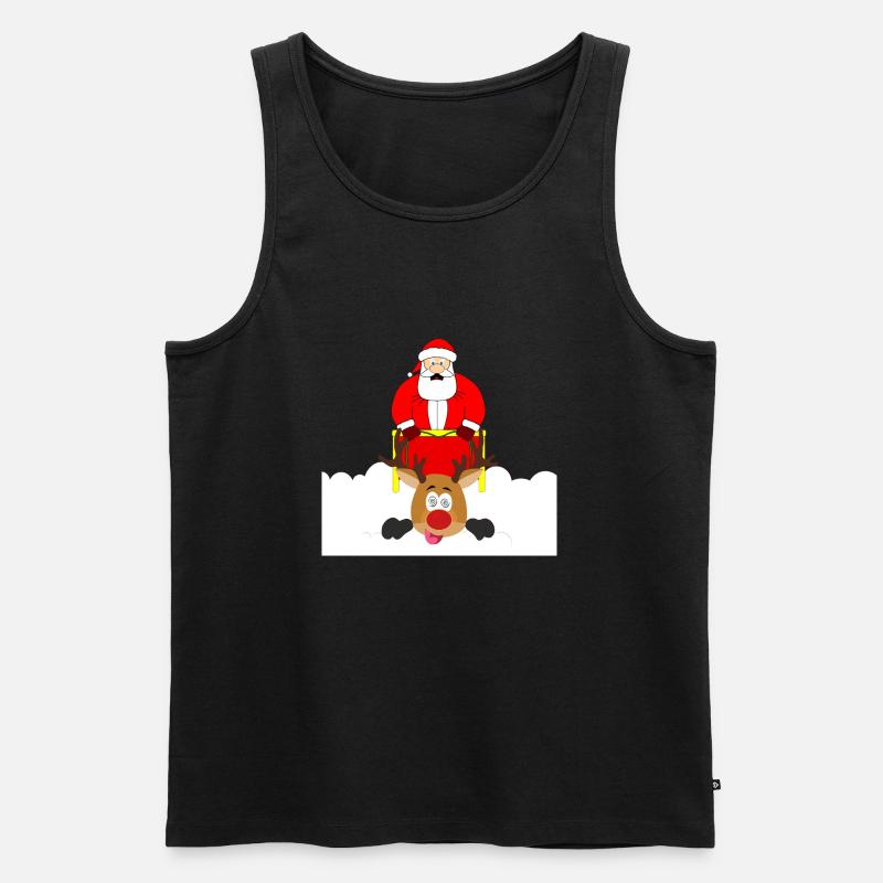 Müde Rentiere - Männer Premium Bio Tank Top - Schwarz