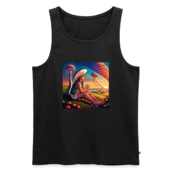 Mushroom girl - Männer Premium Bio Tank Top - Schwarz - Vorne - Michal (187cm)