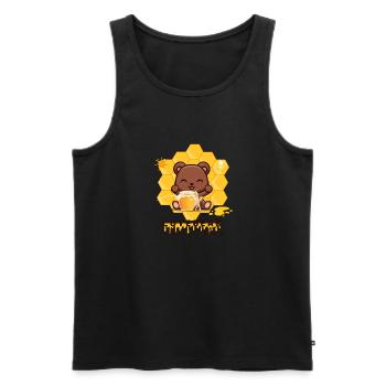 T-shirt teddy bear cute kawaii honey it's good - Men's Premium Organic Tank Top - black - Front - Michal (187cm)