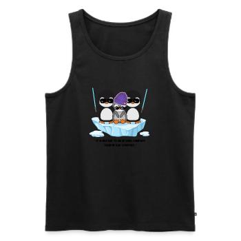 T-shirt pingouin sabre laser lunette mignon kawaii - Débardeur bio Premium Homme - noir - Devant - Michal (187cm)
