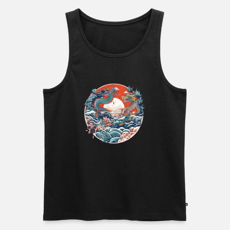 Chinesische Folklore - Männer Premium Bio Tank Top - Schwarz