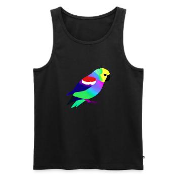 Perruche Oiseau Propriétaire Oiseau Cockatiel - Débardeur bio Premium Homme - noir - Devant - Michal (187cm)