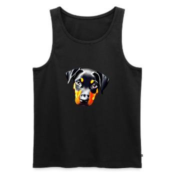 Doberman Trainer Doberman Chien Doberman Chiot - Débardeur bio Premium Homme - noir - Devant - Michal (187cm)