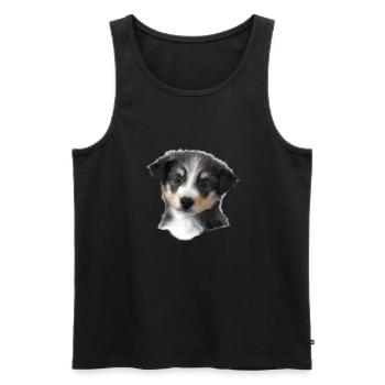 Chien Chiot Propriétaire de chien Berger australien - Débardeur bio Premium Homme - noir - Devant - Michal (187cm)