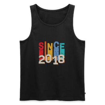 Seit 2018 retro - Männer Premium Bio Tank Top - Schwarz - Vorne - AI Model Male 178 light (178cm)