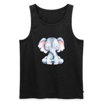 Cute little elephant - Men's Premium Organic Tank Top - black - Front - AI Model Male 178 light (178cm)