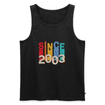 Seit 2003 retro - Männer Premium Bio Tank Top - Schwarz - Vorne - AI Model Male 178 light (178cm)