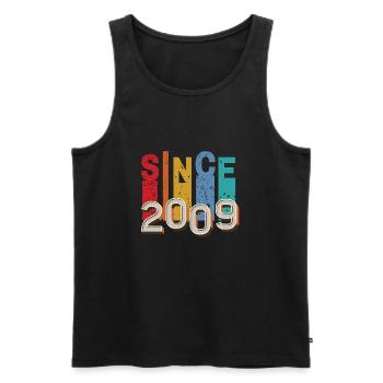 Since 2009 retro - Men's Premium Organic Tank Top - black - Front - AI Model Male 178 light (178cm)