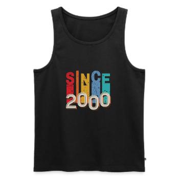 Seit 2000 retro - Männer Premium Bio Tank Top - Schwarz - Vorne - AI Model Male 178 light (178cm)