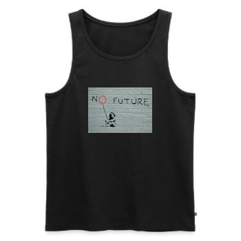Banksy No future - Art Streetart - Original - Débardeur bio Premium Homme - noir - Devant - Michal (187cm)