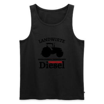 Landwirte- Essen Fleisch Trinken Bier ... - Männer Premium Bio Tank Top - Schwarz - Vorne - Michal (187cm)
