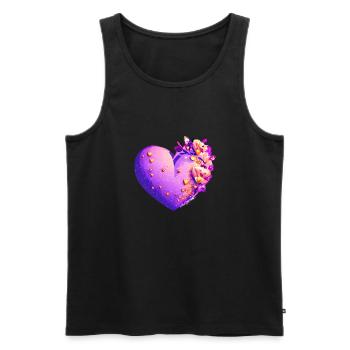 Mariage, Fête des mères, Amour, Saint-Valentin, Fiançailles - Débardeur bio Premium Homme - noir - Devant - Michal (187cm)