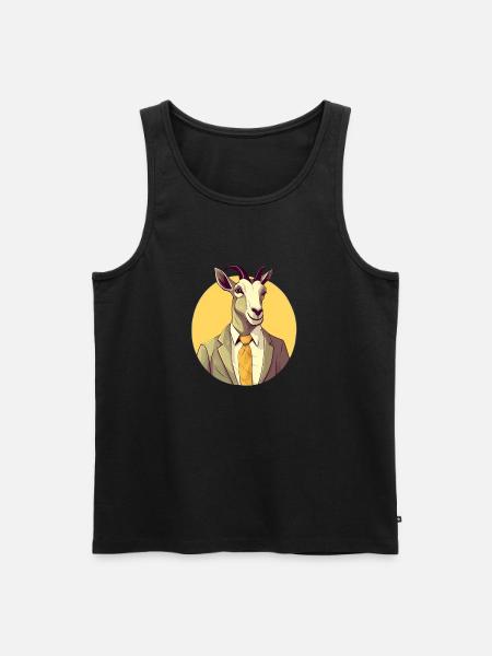 Well-dressed goat - Men's Premium Organic Tank Top - black