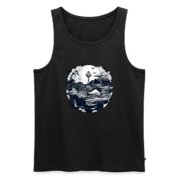 Wonders of the Ocean - Men's Premium Organic Tank Top - black - Front - AI Model Male 178 light (178cm)