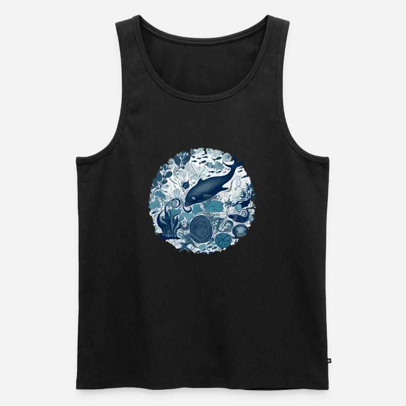 Wunder des Ozeans - Männer Premium Bio Tank Top - Schwarz
