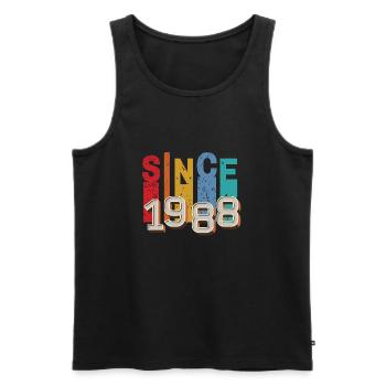 Seit 1988 retro - Männer Premium Bio Tank Top - Schwarz - Vorne - AI Model Male 178 light (178cm)