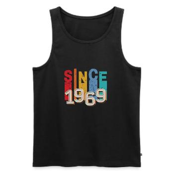 Since 1969 retro - Men's Premium Organic Tank Top - black - Front - AI Model Male 178 light (178cm)