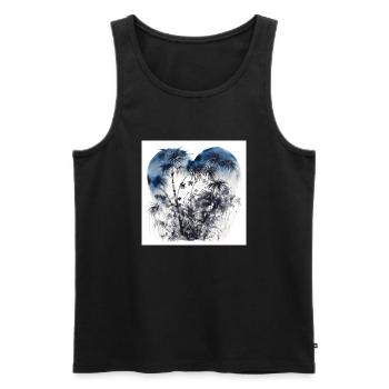 Forest with palm trees in the shape of a heart - Men's Premium Organic Tank Top - black - Front - Michal (187cm)