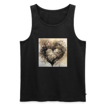 Wald in Herzform - Naturschutz Aquarell - Männer Premium Bio Tank Top - Schwarz - Vorne - AI Model Male 178 light (178cm)