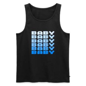 BABY Schriftzug Retro Gaming 8bit - Männer Premium Bio Tank Top - Schwarz - Vorne - Michal (187cm)