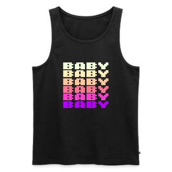BABY Schriftzug Retro Gaming 8bit - Männer Premium Bio Tank Top - Schwarz - Vorne - Michal (187cm)