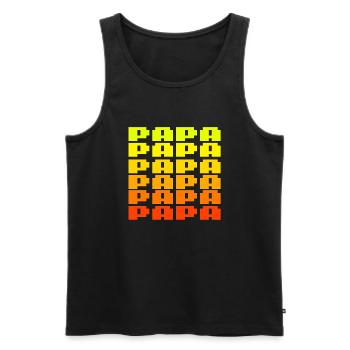 PAPA Retro Gaming 8bit Schriftzug - Männer Premium Bio Tank Top - Schwarz - Vorne - Michal (187cm)